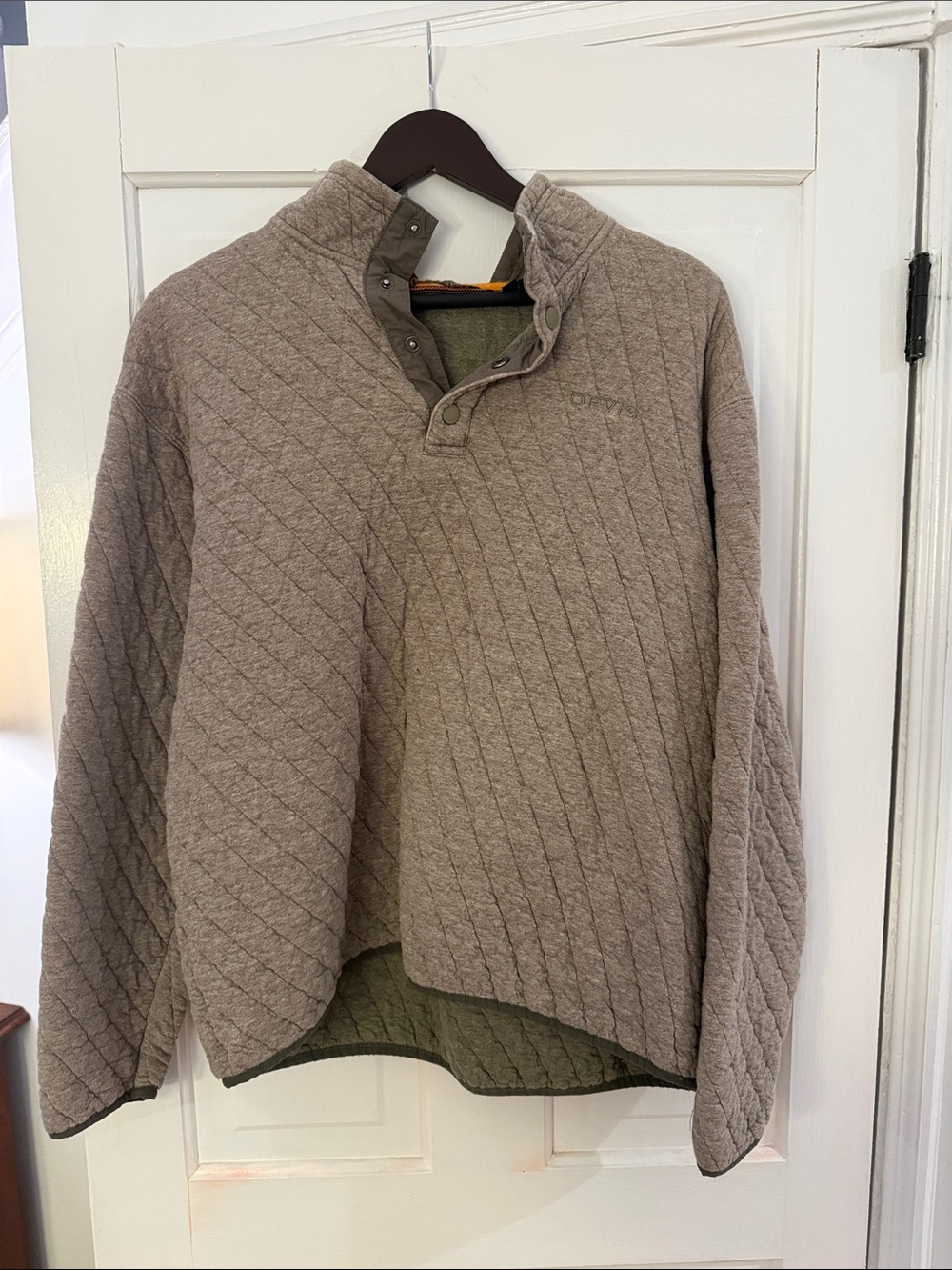 Quilted Pullover Sweater - Taupe